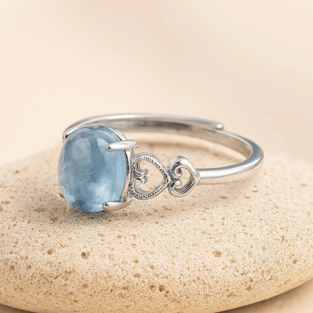 Регулируемое кольцо «Cristal de Mer» с аквамарином 