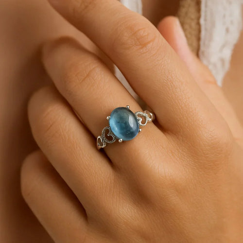 Регулируемое кольцо «Cristal de Mer» с аквамарином 