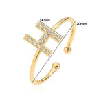 Personalized adjustable ring with initial