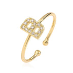 Personalized adjustable ring with initial b