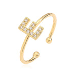 Personalized adjustable ring with initial e
