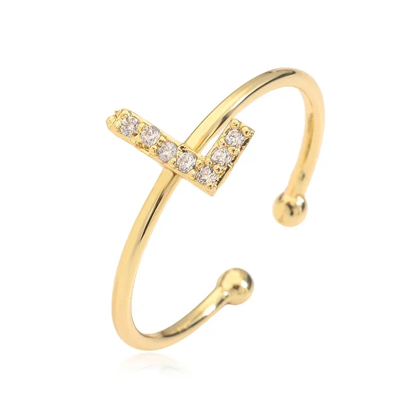 Personalized adjustable ring with initial l