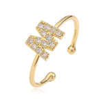 Personalized adjustable ring with initial m