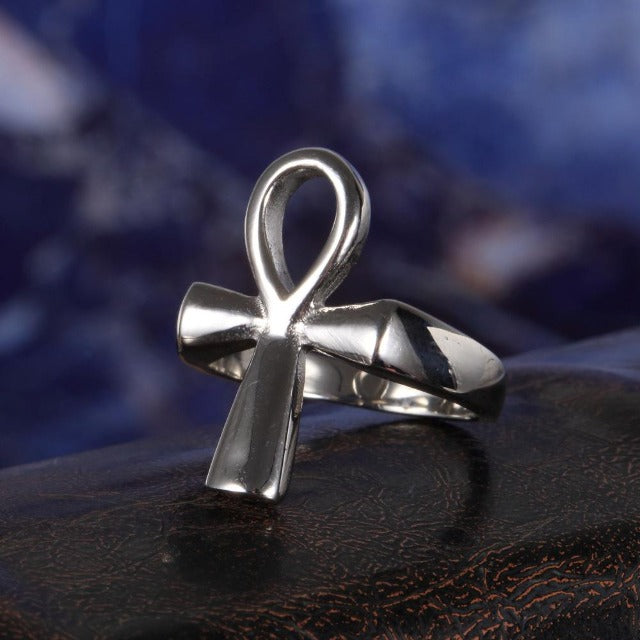 Egyptian Ankh Ring Silver