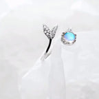Bague Anneau Argenté Pierre de Lune