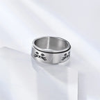 Rotating Anti-Stress Cats Band Ring in Silver