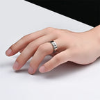 Rotating Anti-Stress Cats Band Ring in Silver