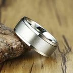 Men's Anti-Stress Spinner Ring Silver
