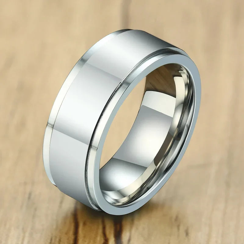 Men's Anti-Stress Spinner Ring Silver