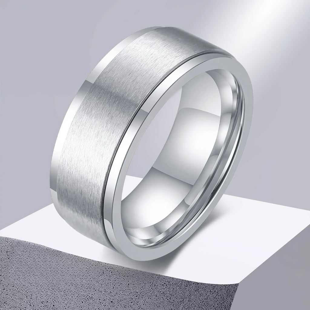 Men's Anti-Stress Spinner Ring Silver