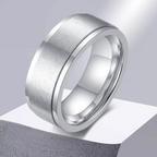 Men's Anti-Stress Spinner Ring Silver