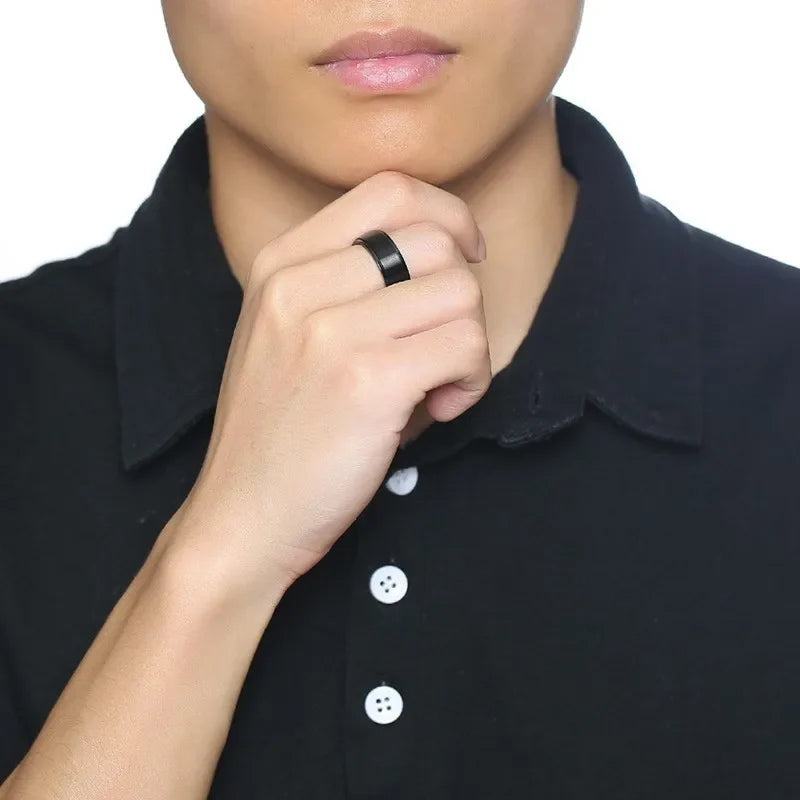 Men's Anti-Stress Spinner Ring Black