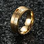 Anti-Stress Rotating Letter Band Ring gold