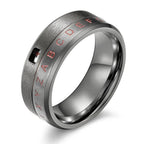 Anti-Stress Rotating Letter Band Ring black