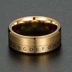 Anti-Stress Rotating Letter Band Ring gold