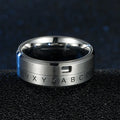 Anti-Stress Rotating Letter Band Ring silver