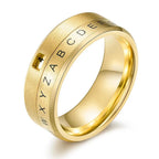 Anti-Stress Rotating Letter Band Ring gold