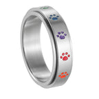 Spinner Ring with Hearts or Paws Anti-Stress rotating paws