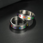 Spinner Ring with Hearts or Paws Anti-Stress rotating heart