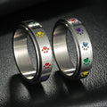 Spinner Ring with Hearts or Paws Anti-Stress rotating paws