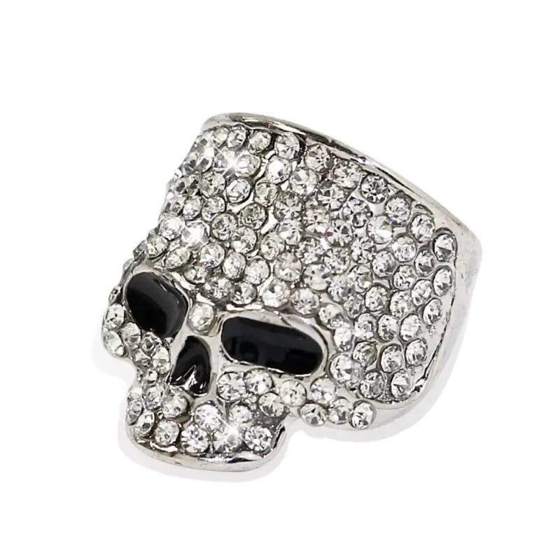 Skull Ring with Rhinestones