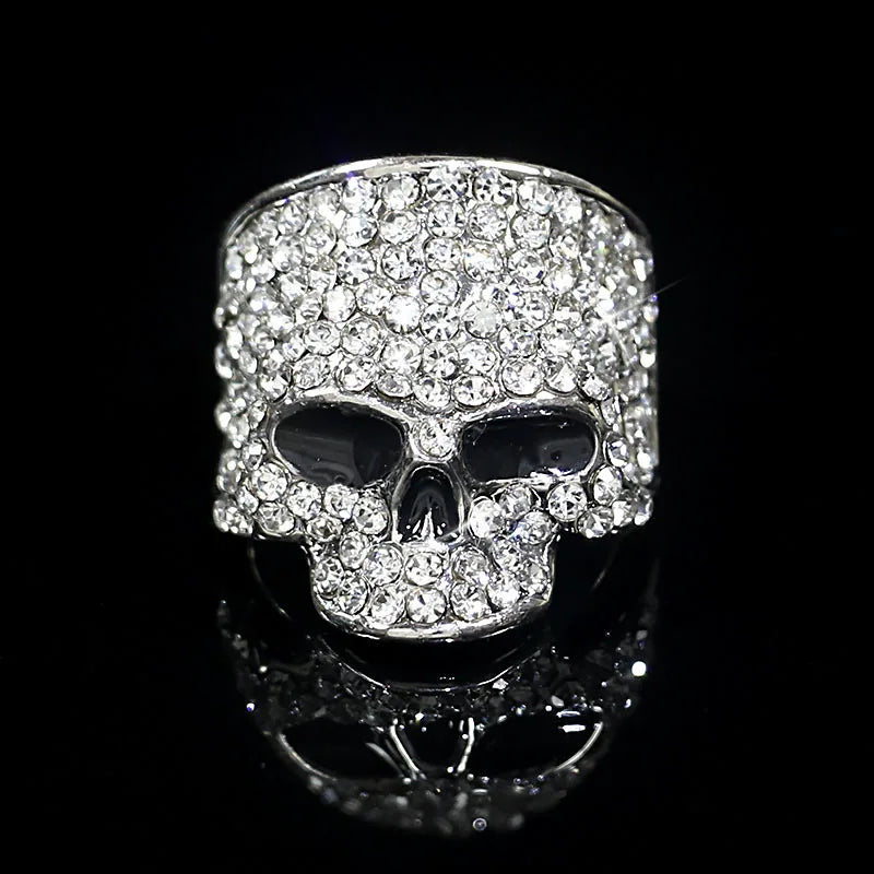 Skull Ring with Rhinestones