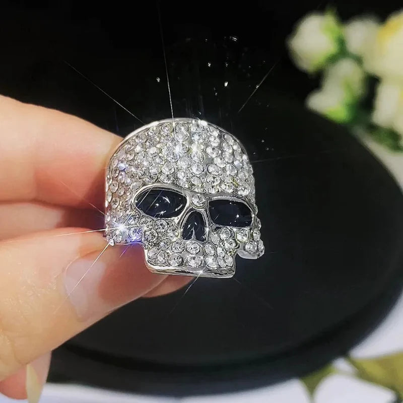 Skull Ring with Rhinestones