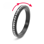Anti-Stress Spinner Ring with Black Zircon
