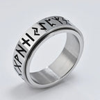 Кольцо Viking для мужчины антистресс вращающееся серебристое