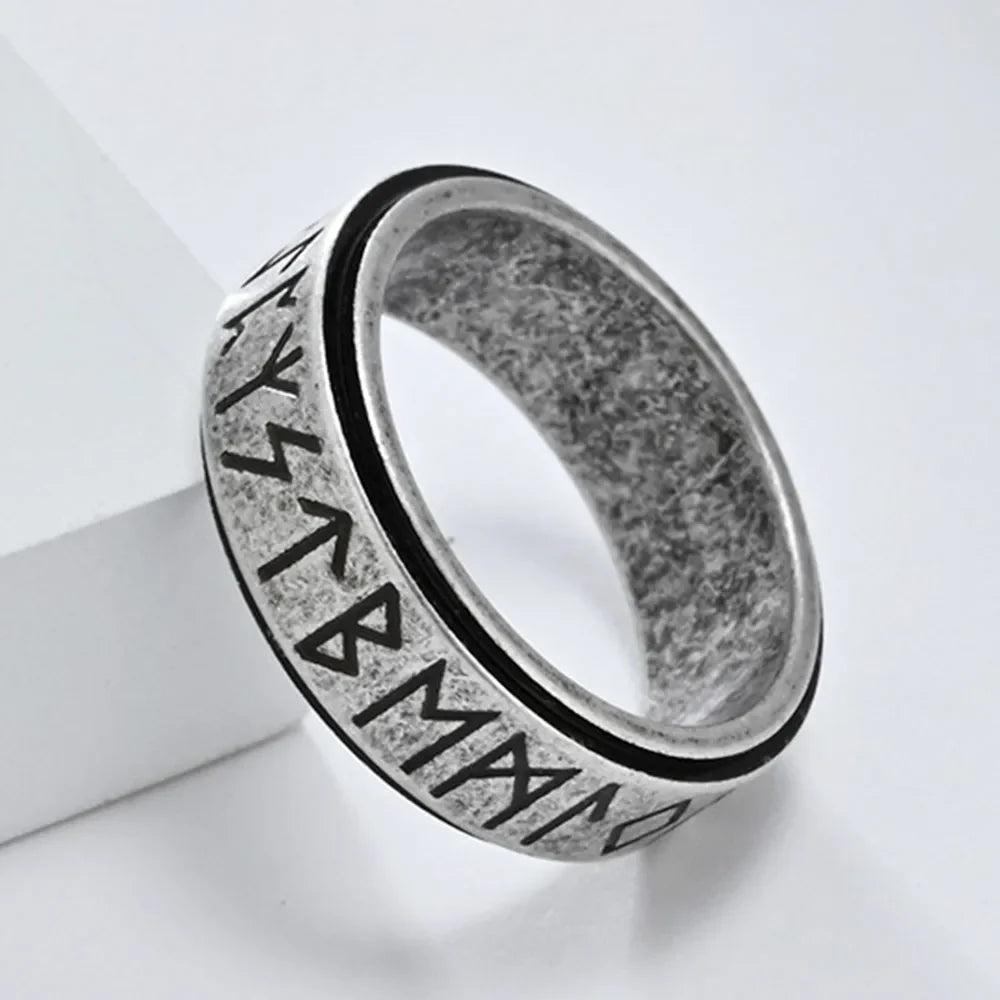 Viking Spinner Ring for Men Anti-Stress Gray