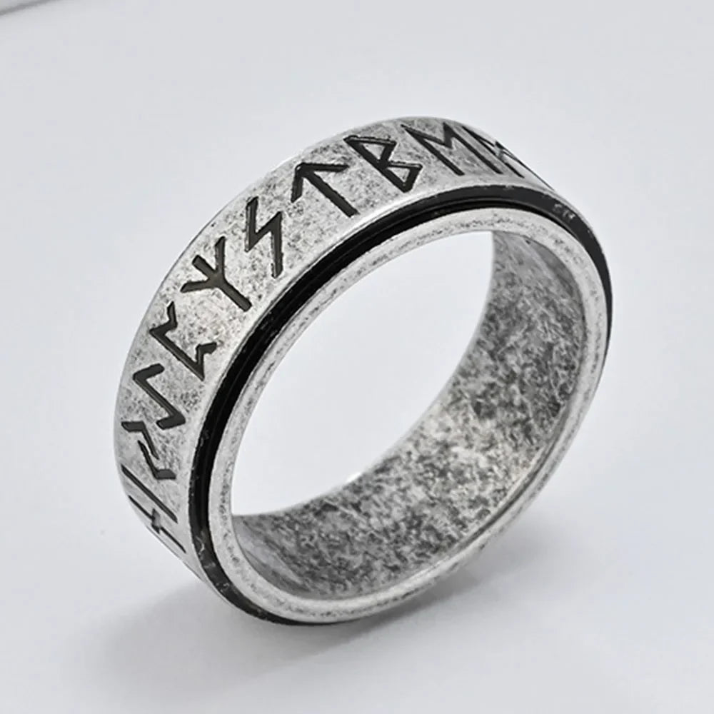 Viking Spinner Ring for Men Anti-Stress Gray