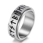 Кольцо Viking для мужчины антистресс вращающееся серебристое