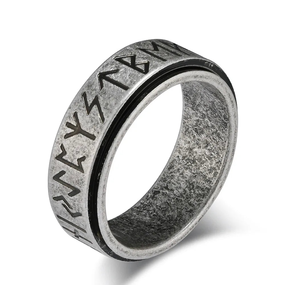 Кольцо Viking для мужчины антистресс вращающееся серое