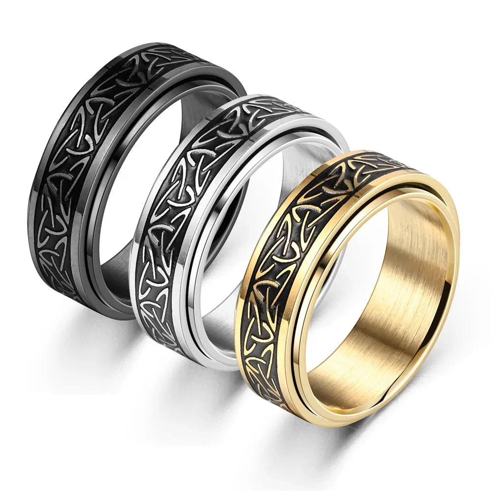 Viking Anti-Stress Ring for Men and Women, silver