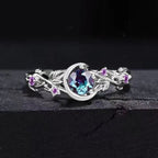 Bague avec Croissant de Lune et Zircon argent