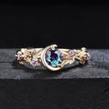 Bague avec Croissant de Lune et Zircon or