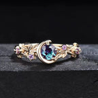 Bague avec Croissant de Lune et Zircon or