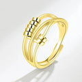 Bague avec Perles Rotatives contre l'Anxiété pour Femme or