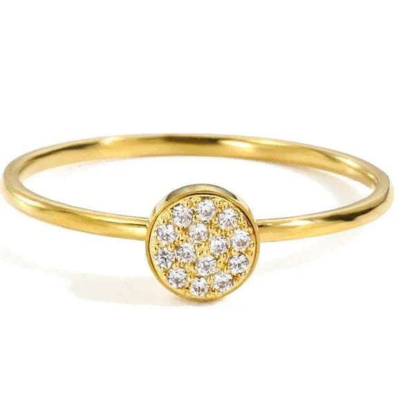 Ring with small round birthstones for women April