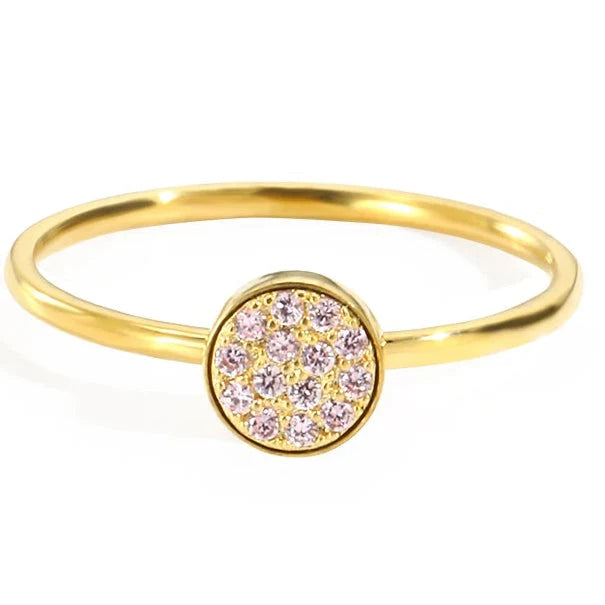 Ring with small round birthstones for women October