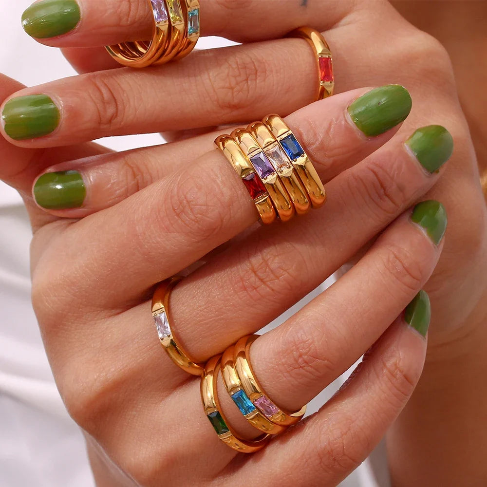 Women’s birthstone ring, bezel-set