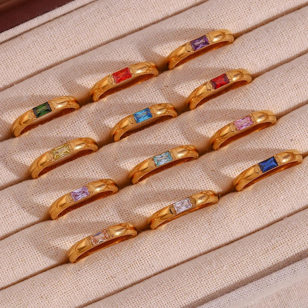 Women’s birthstone ring, bezel-set