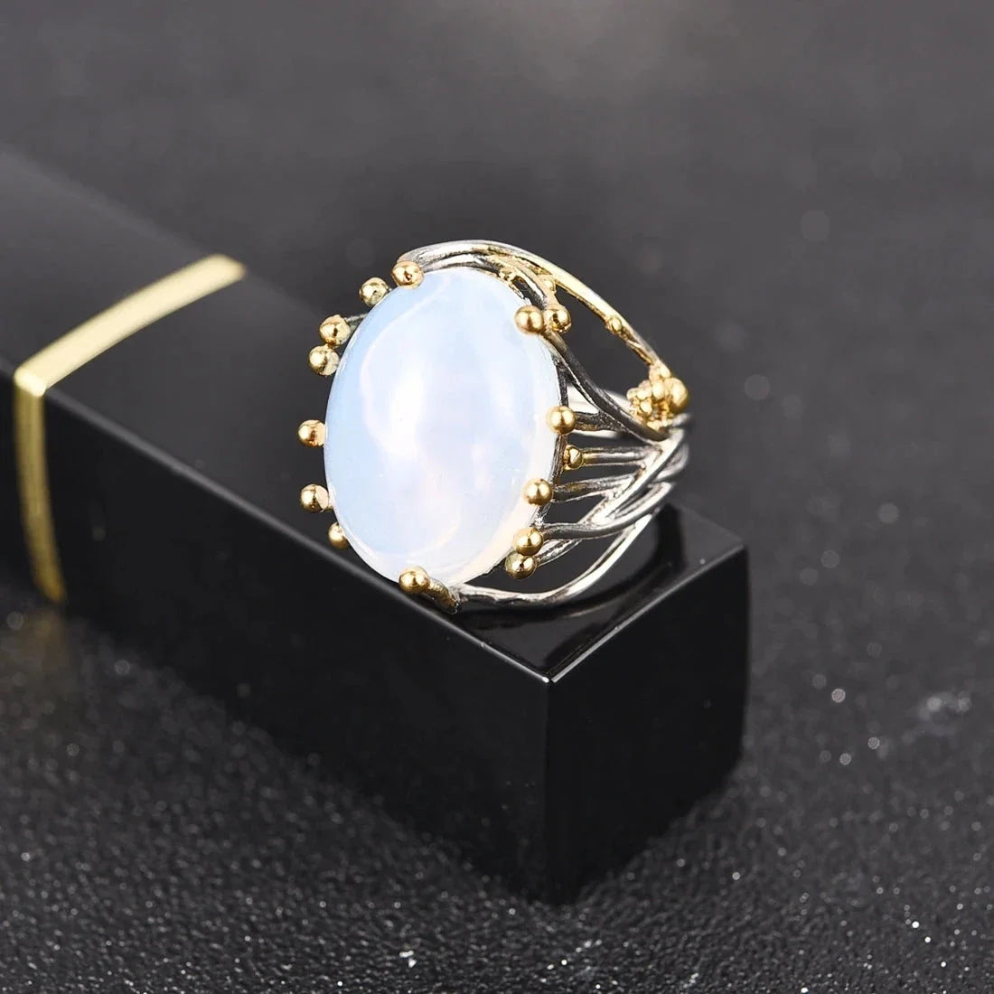 Ring with Natural Moonstone