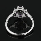 Bague avec Trèfle à 4 Feuilles en Pierre d'Améthyste
