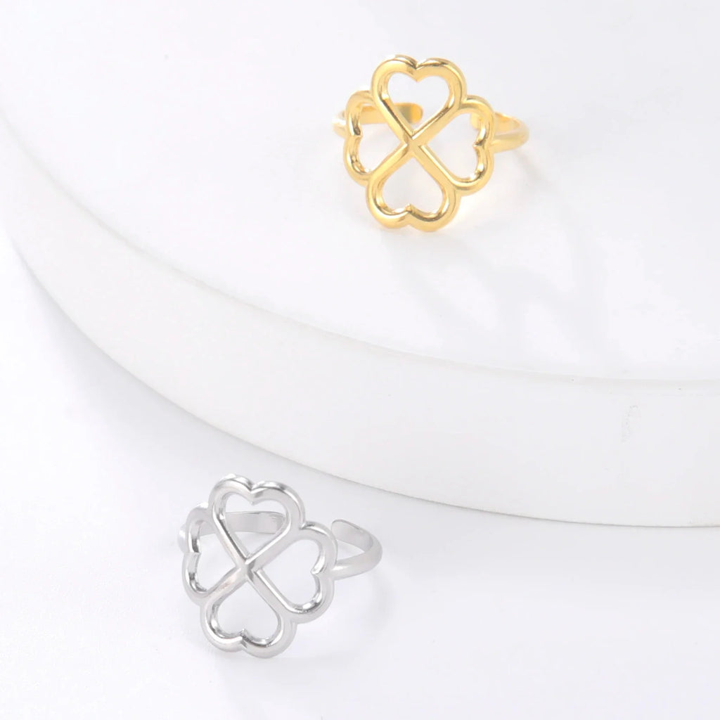Bague avec Trèfle à 4 Feuilles pour Femme argent