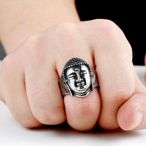Buddha Ring Silver Gold
