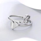 Silver Initial Heart Ring B