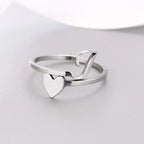 Silver Initial Heart Ring I