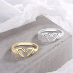 Romantic Heart Ring Silver and Gold