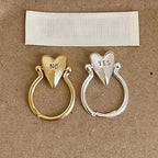 "Yes" and "No" Heart Ring for Lovers in silver